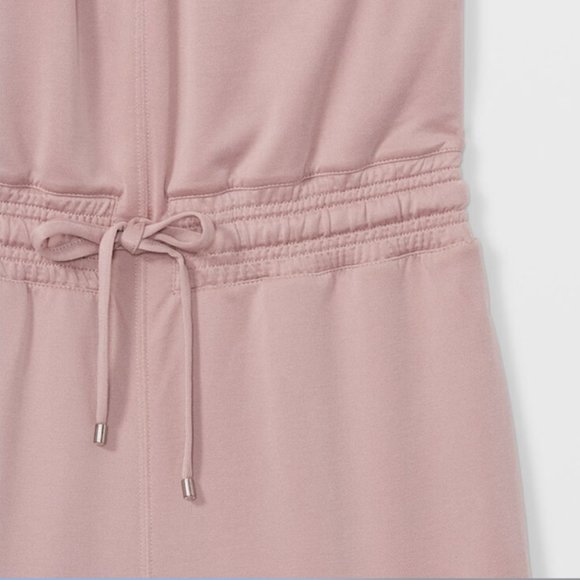 Club Monaco Halter Elastic Waist Crop Jumpsuit Casual Pink Rose Mauve Size S - Picture 4 of 10
